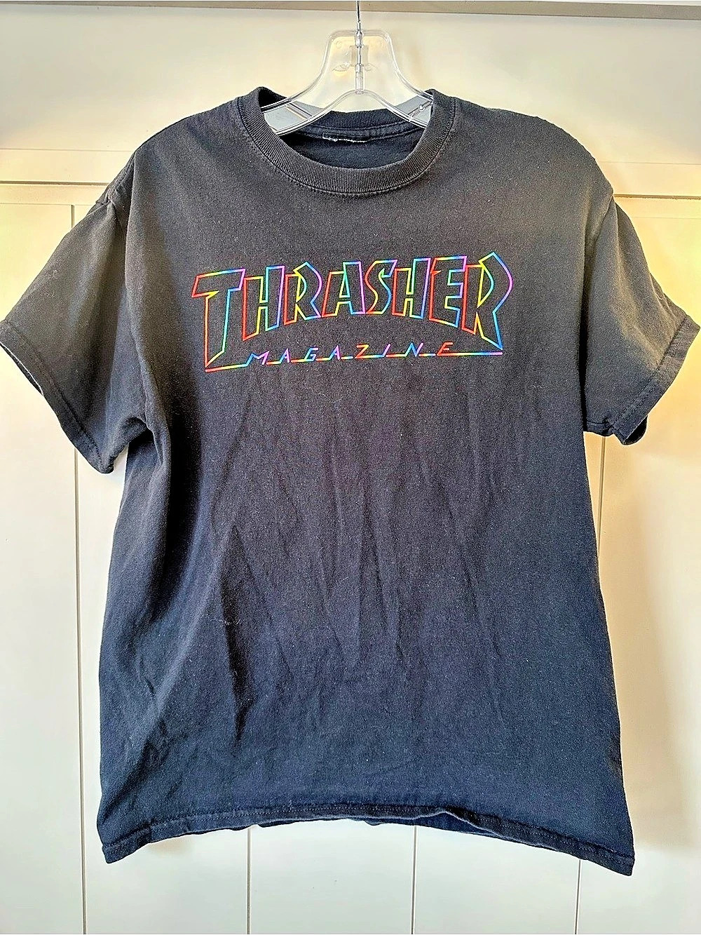 Thrasher Magazine Logo Tee Logo Graphic Black Short Sleeve Tee